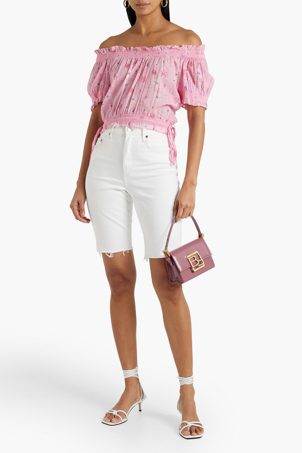 Loveshackfancy Floral Rosalinda Crop Top In Pink