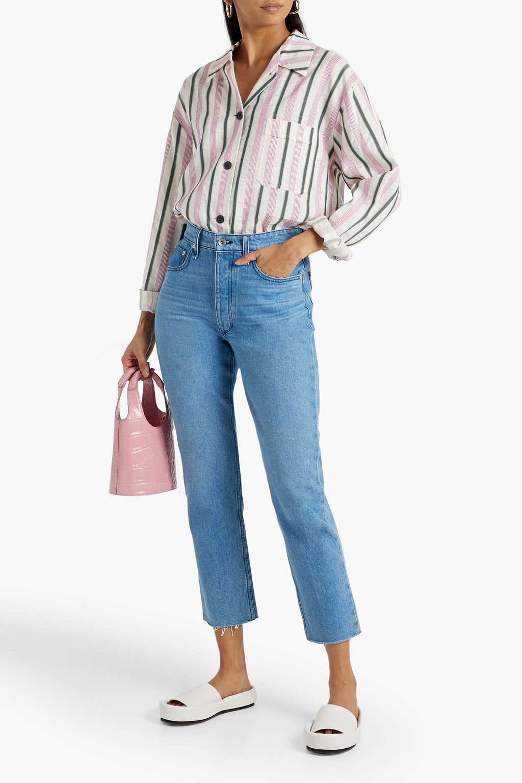 RAG & BONE Nina cropped high-rise straight-leg jeans | THE OUTNET