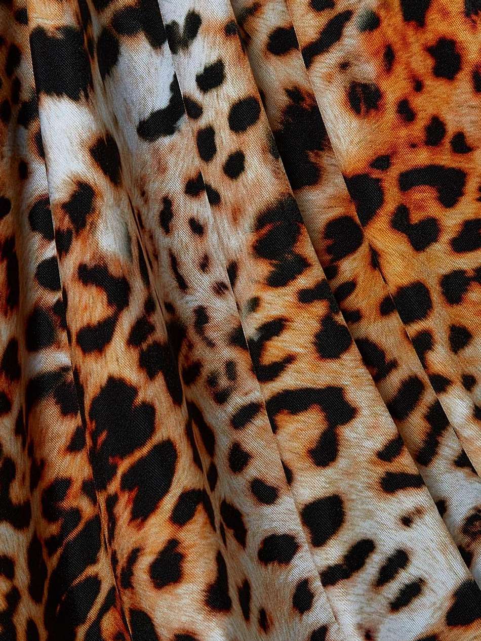 one-shoulder cutout leopard-print stretch-jersey mini dress