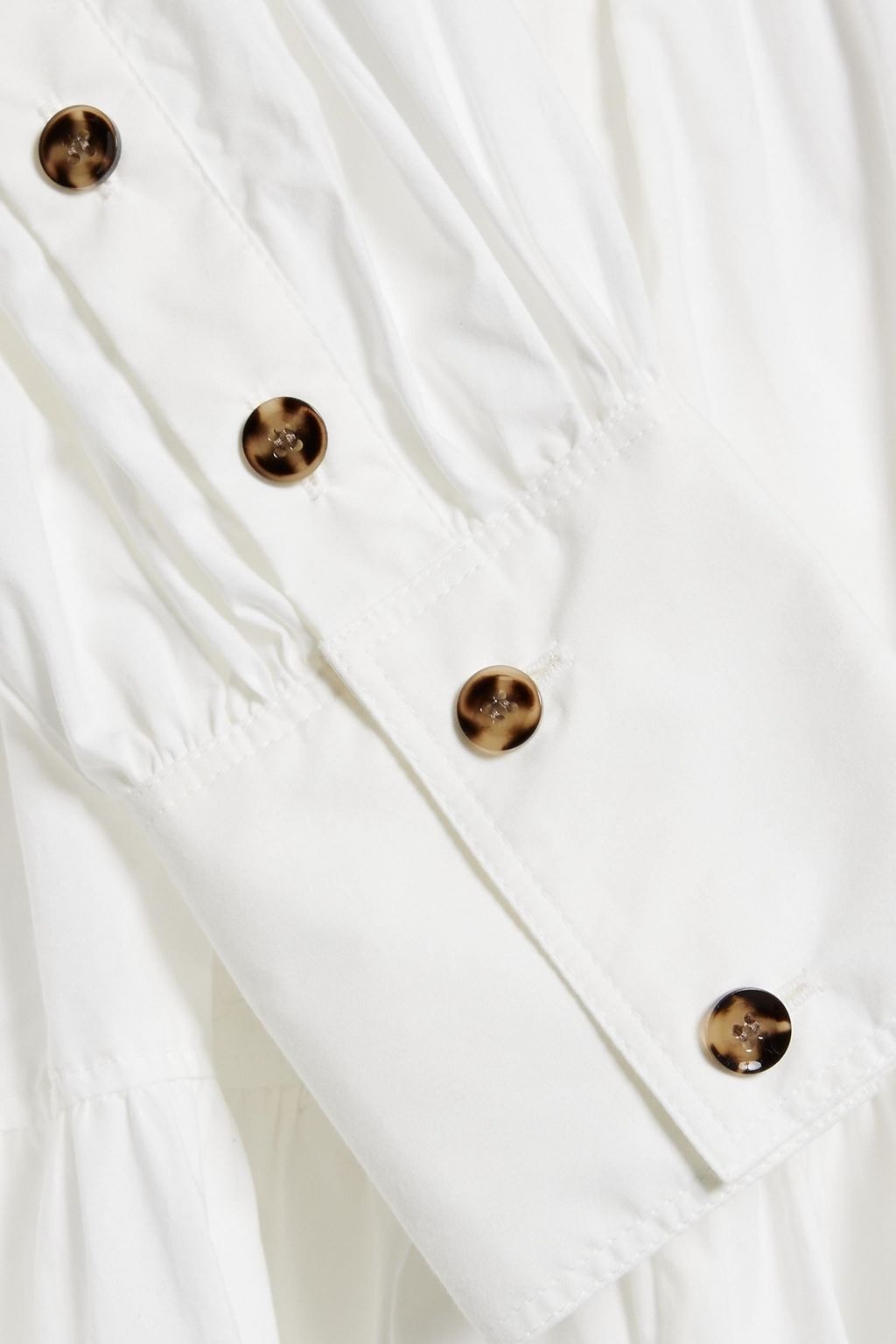 PROENZA SCHOULER Gathered cutout cotton-poplin midi dress