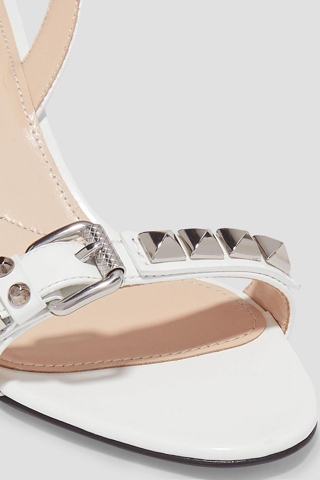 PRADA 60 Slingback-Sandalen aus Leder mit Nieten