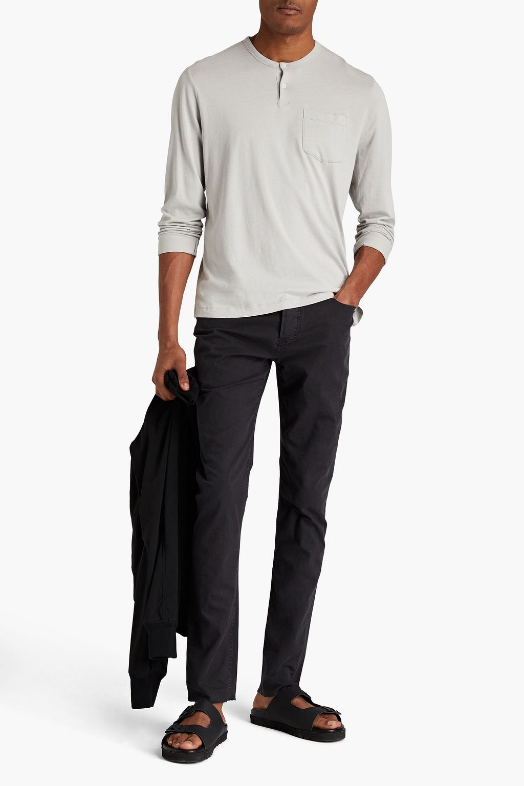 JAMES PERSE Cotton-jersey Henley T-shirt