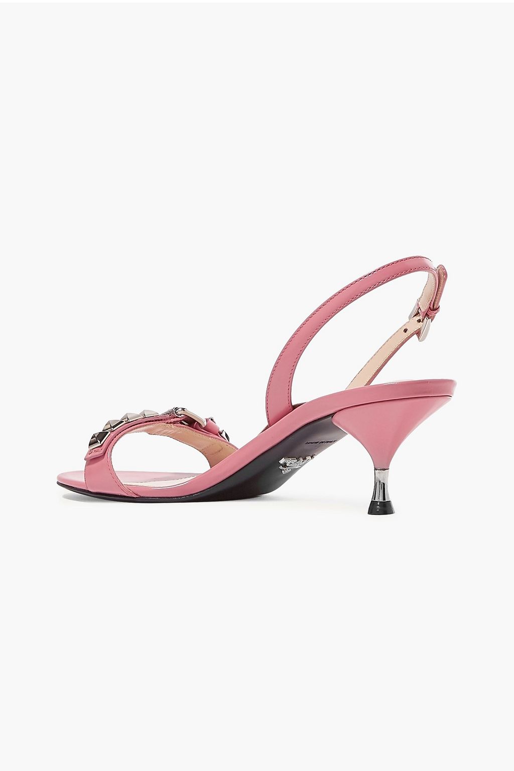 PRADA 60 Slingback-Sandalen aus Leder mit Nieten