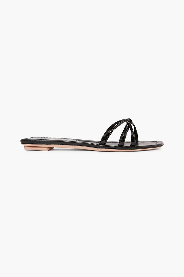 Patent-leather slides
