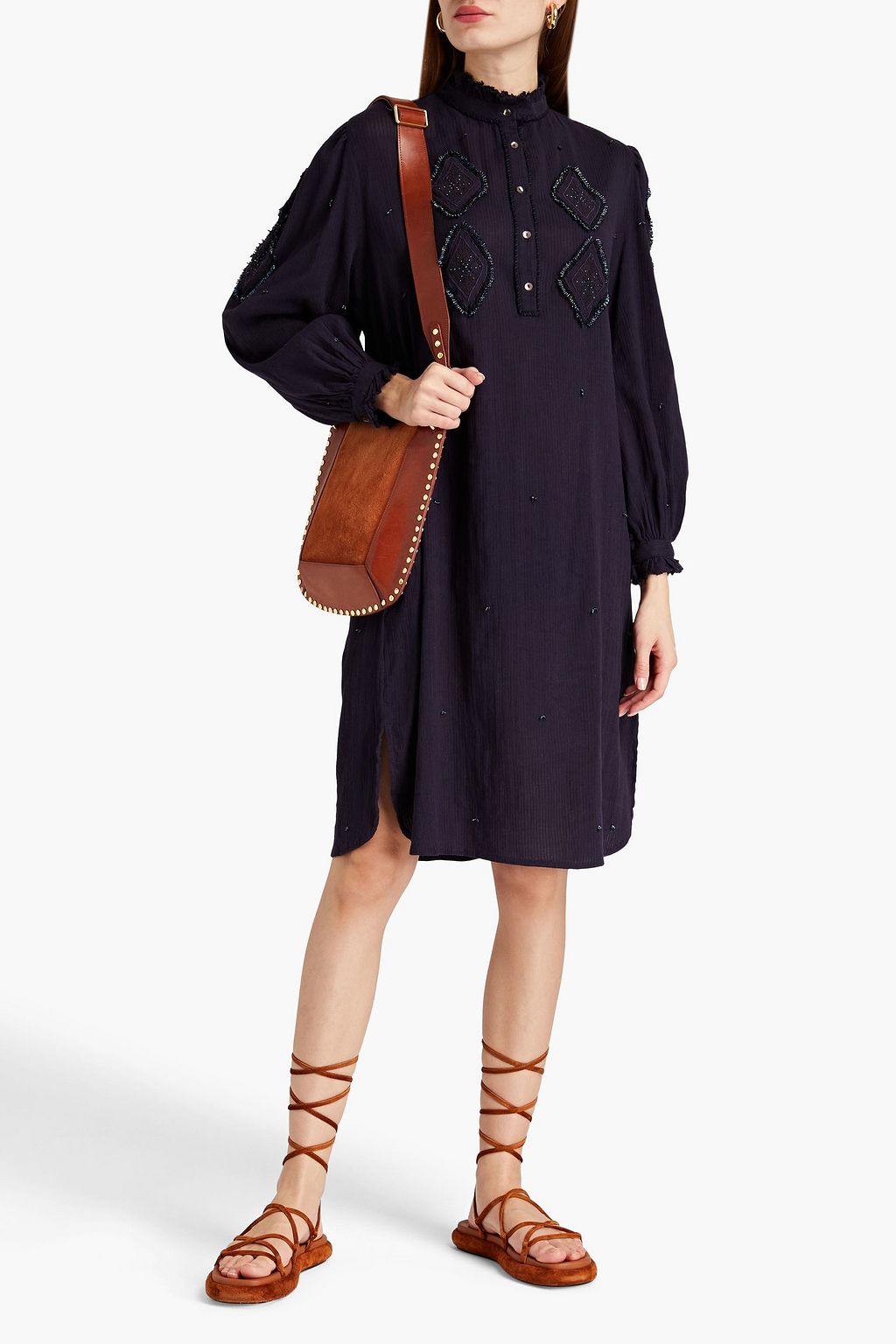 ANTIK BATIK Ayo Hemdkleid aus Baumwolle mit Verzierung
