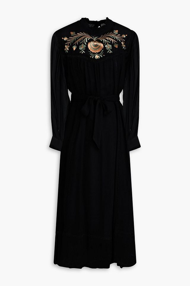 Igor embroidered georgette midi dress