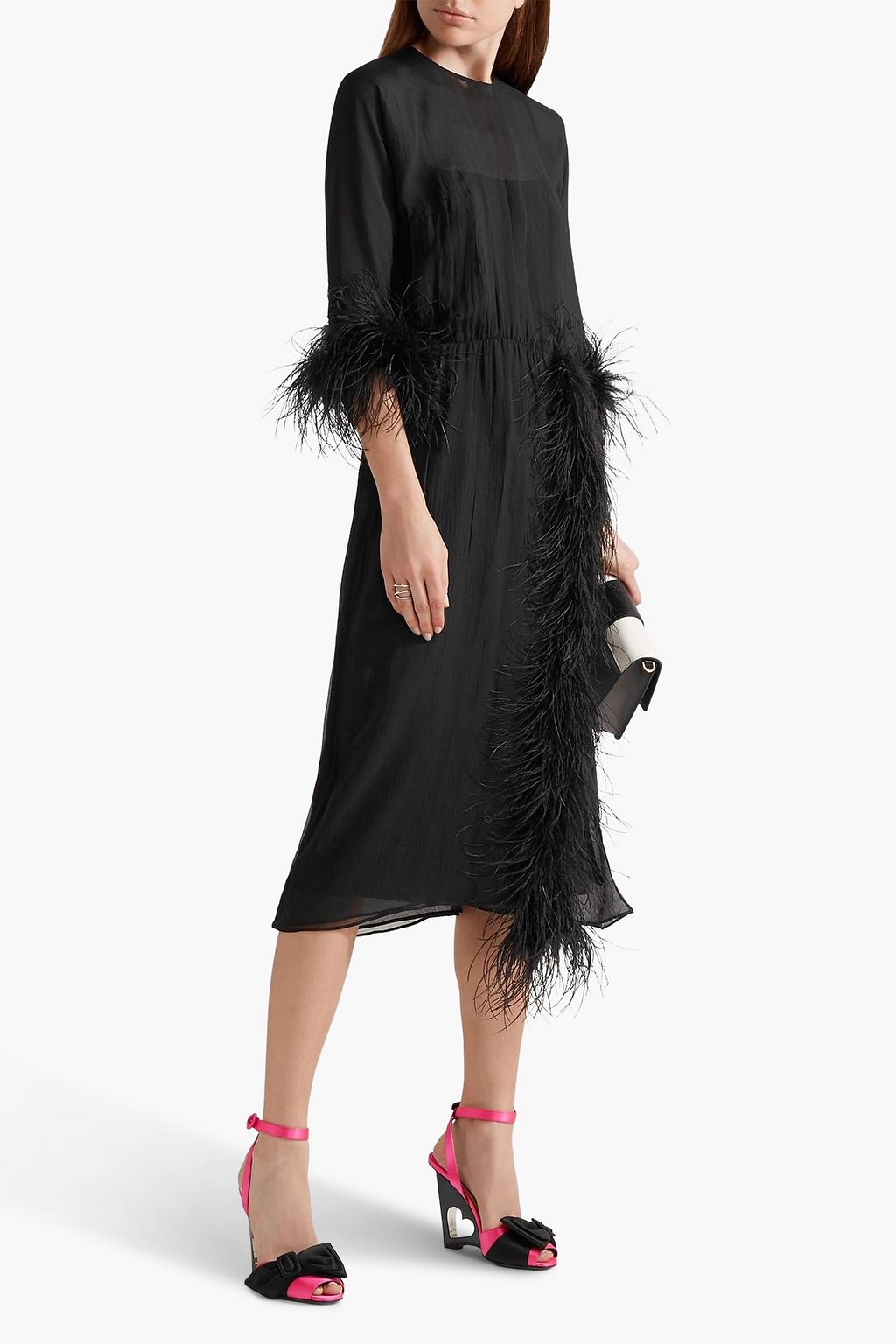 PRADA 110 Wedges aus Satin mit Schleife