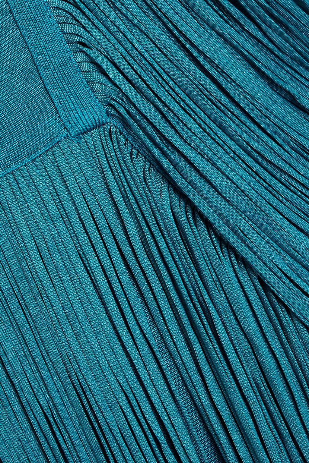 HERVÉ LÉGER Cutout fringed bandage gown