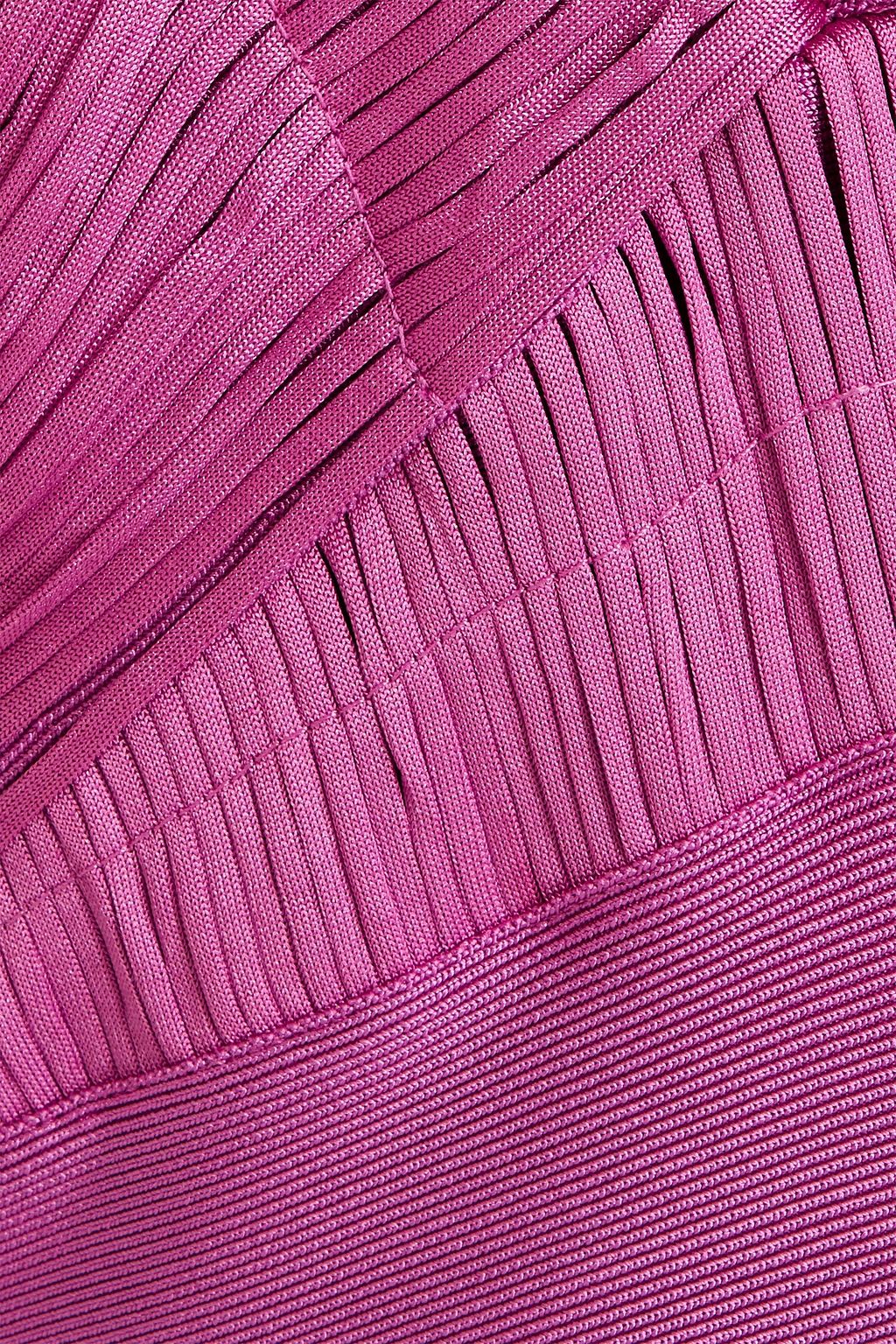 HERVÉ LÉGER Fringed bandage midi dress