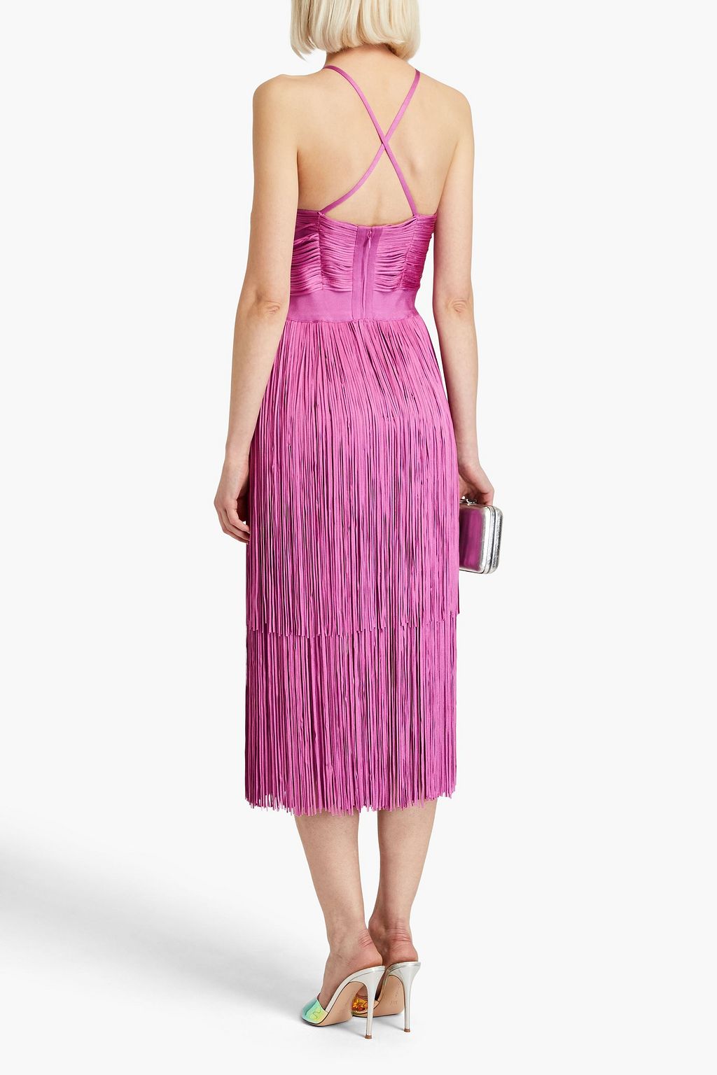 HERVÉ LÉGER Fringed bandage midi dress