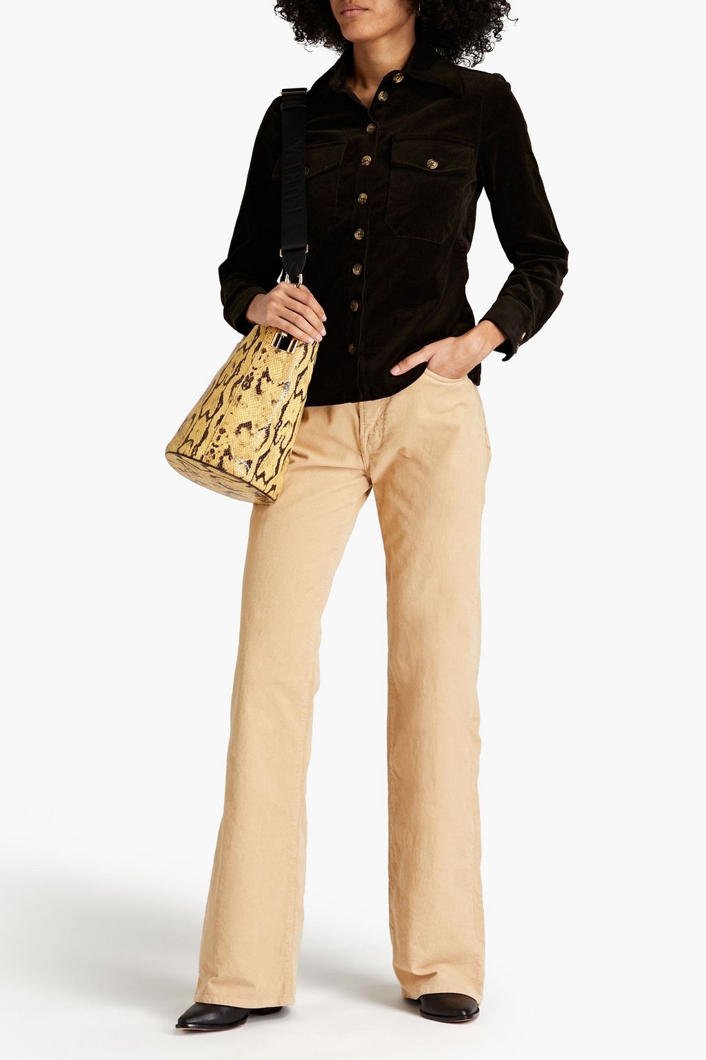 ANTIK BATIK コットン混コーデュロイ シャツ