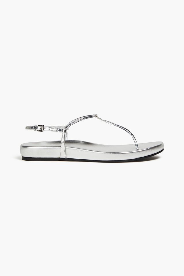 Metallic leather sandals