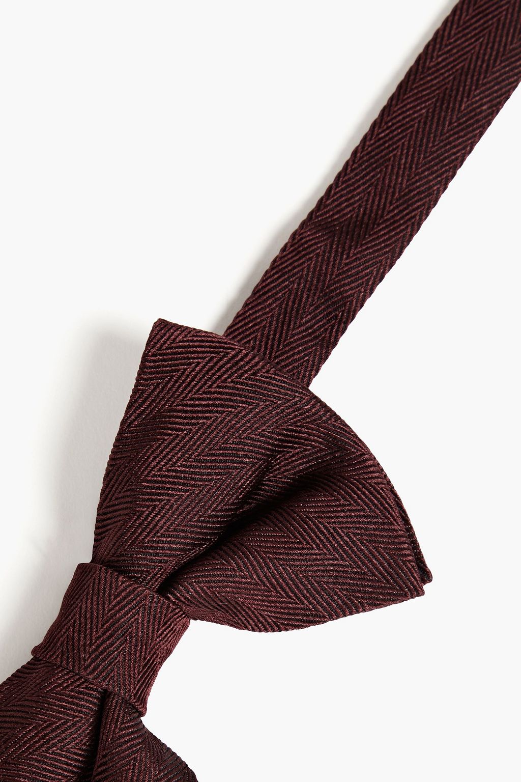 DUNHILL Herringbone mulberry silk bow tie