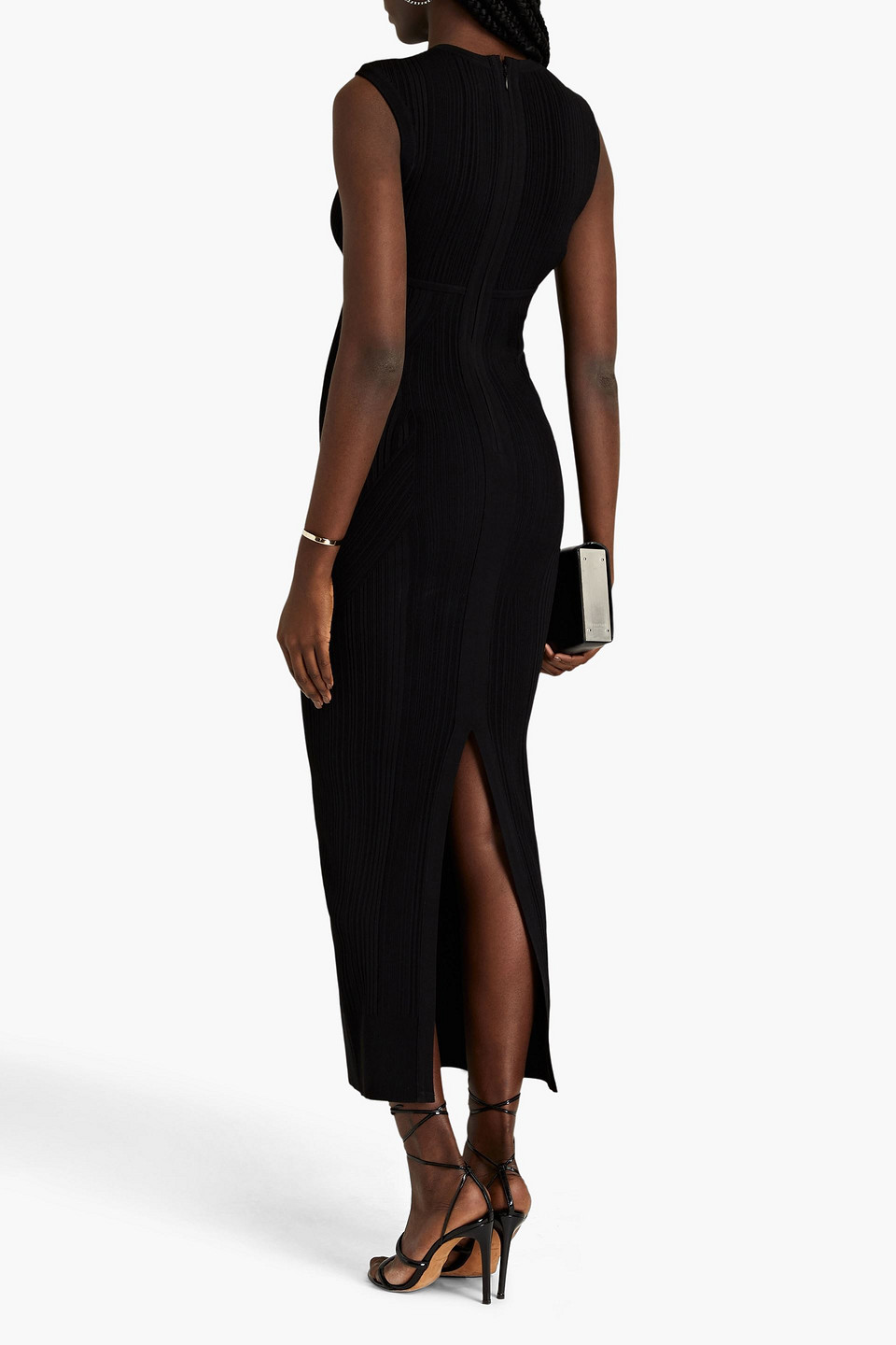 Herve Leger Cutout Bandage Midi Dress In Black