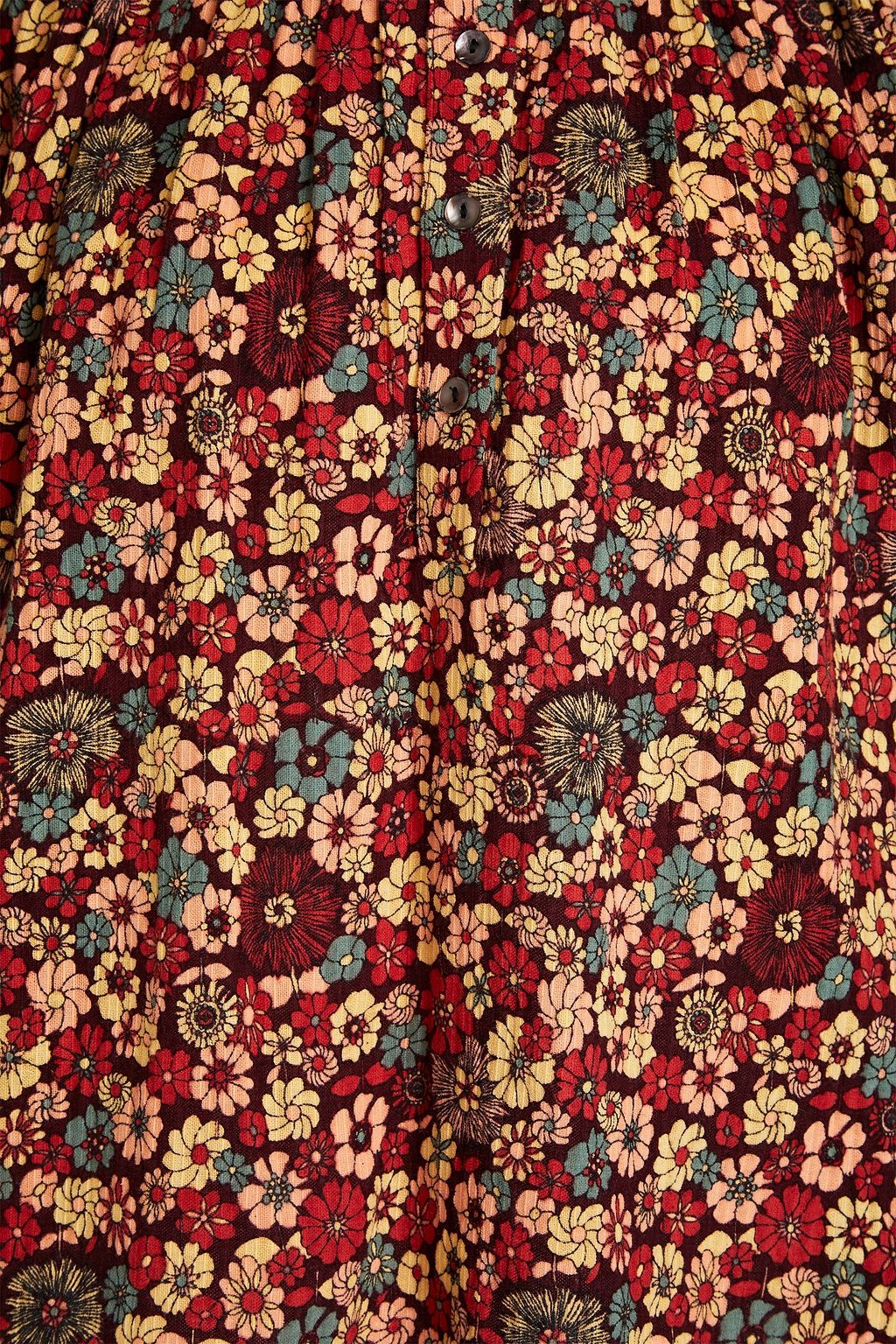 ANTIK BATIK Gathered floral-print cotton shirt