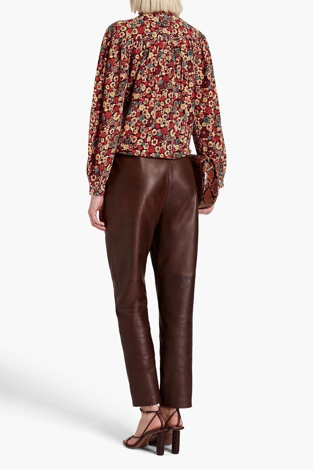 ANTIK BATIK Gathered floral-print cotton shirt