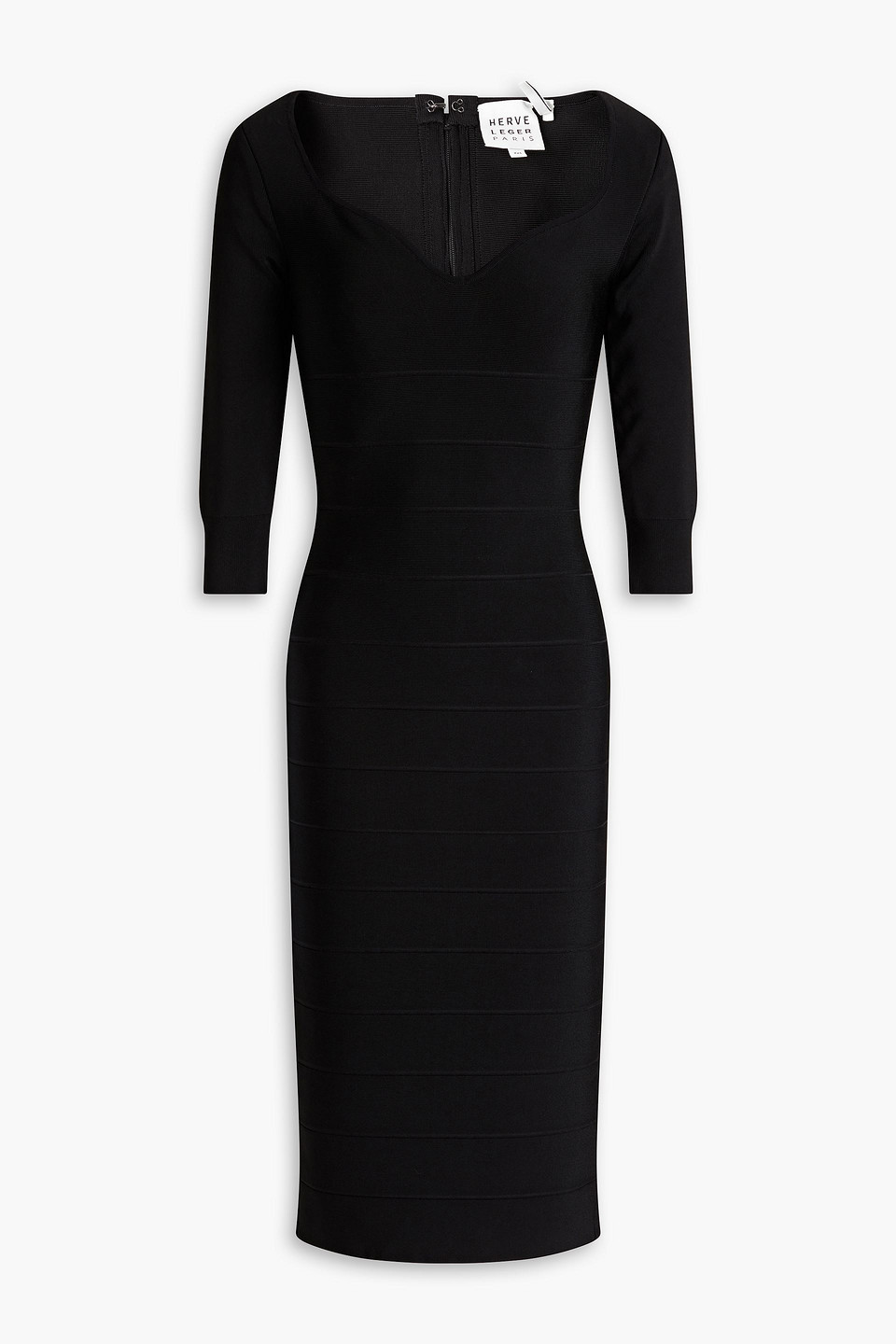 hervé léger grey and black bandage dress Hervé Léger // Grey & Pink Bandage Dress – VSP Consignment main image 1