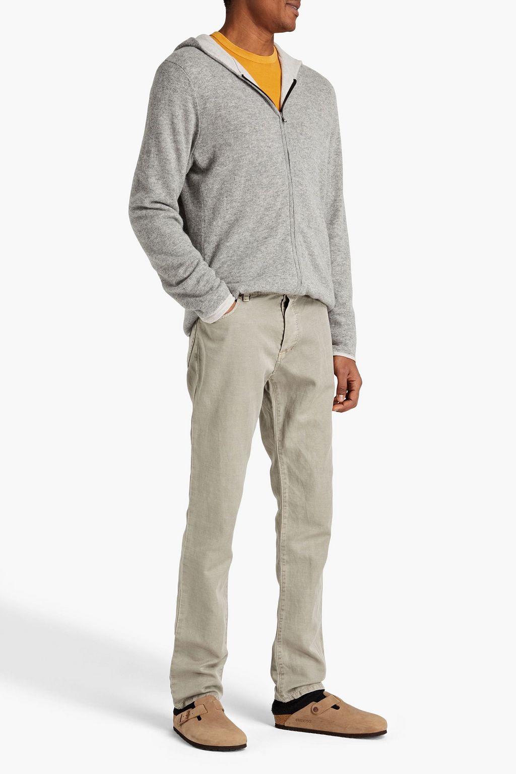 JAMES PERSE Slub cotton and linen-blend pants