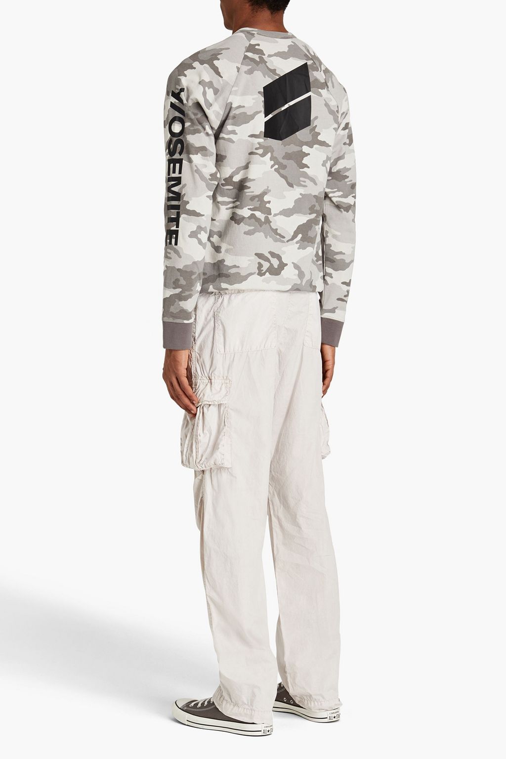 JAMES PERSE Crinkled cotton-poplin cargo pants