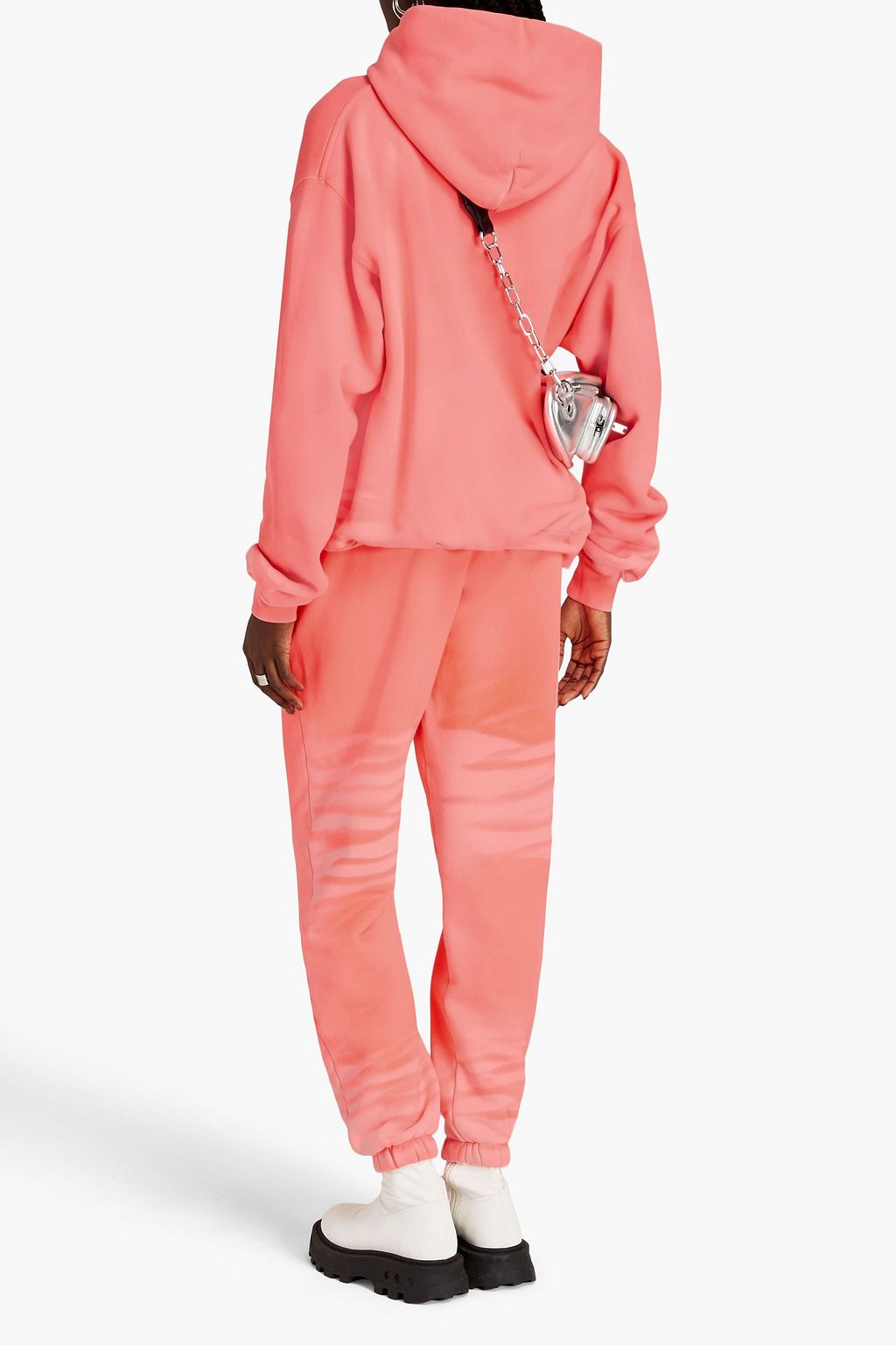 ALEXANDER WANG Neon tie-dyed French cotton-terry track pants