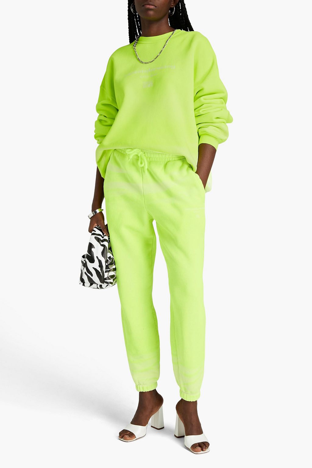 ALEXANDER WANG Oversized printed tie-dyed French cotton-terry sweatshirt
