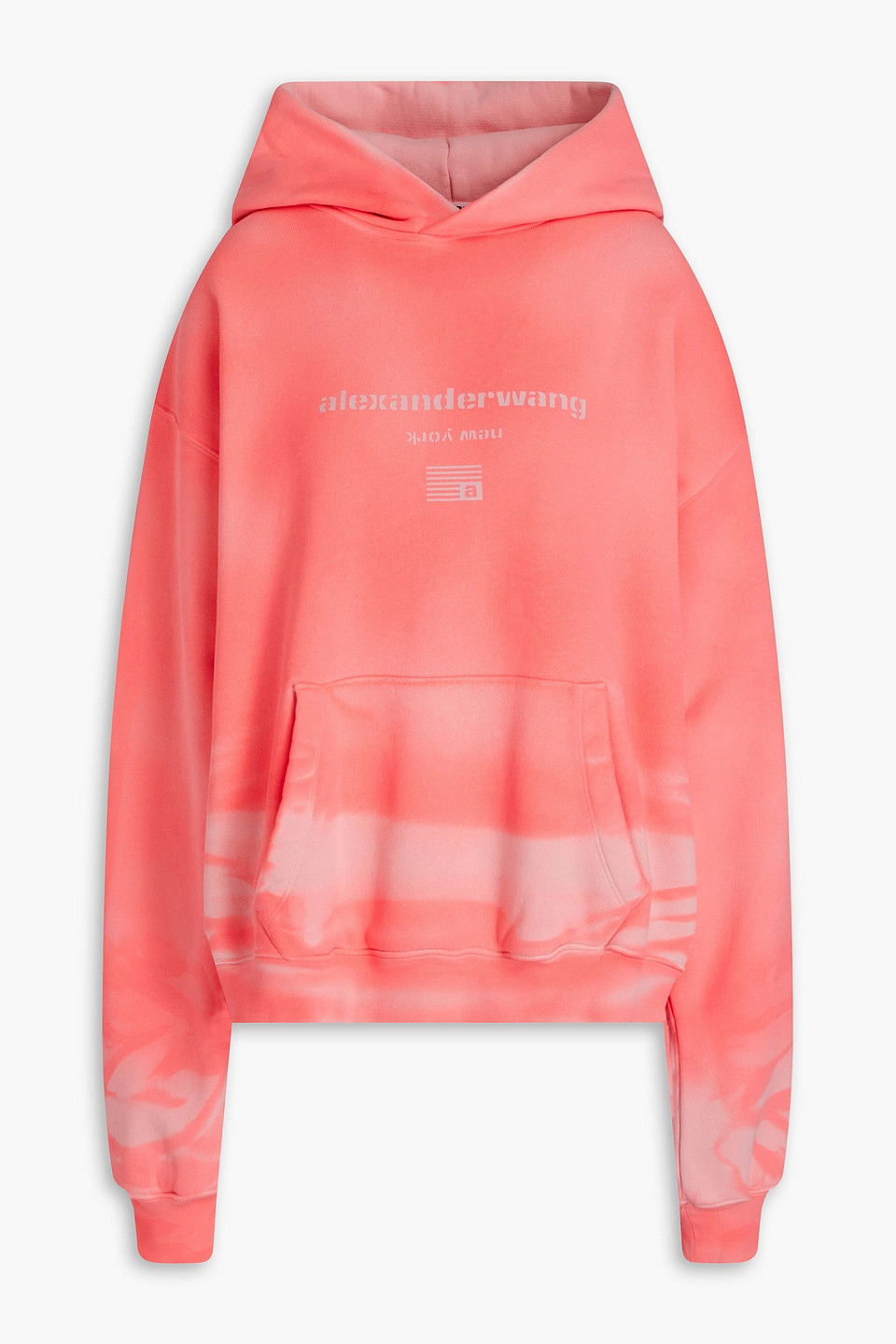 Alexander Wang Oversized printed tie-dyed French cotton-terry hoodie