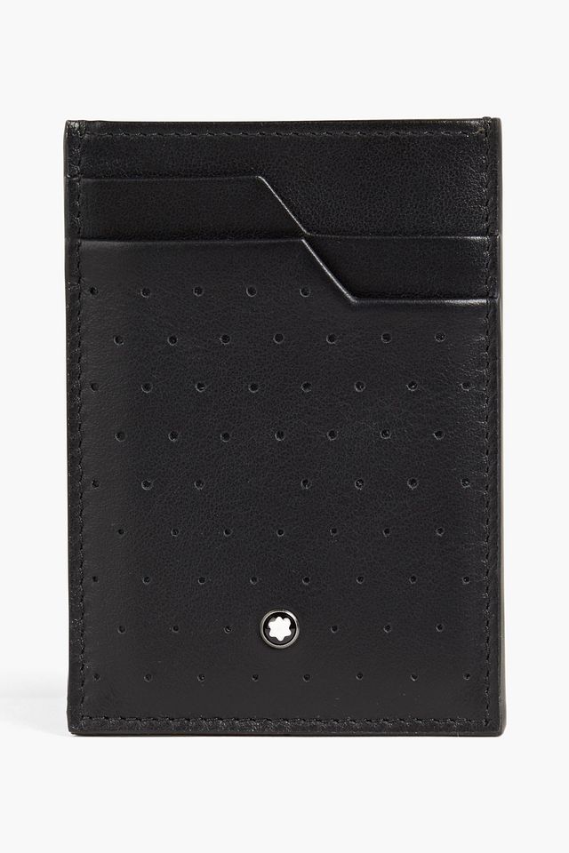 Perforated leather cardholder