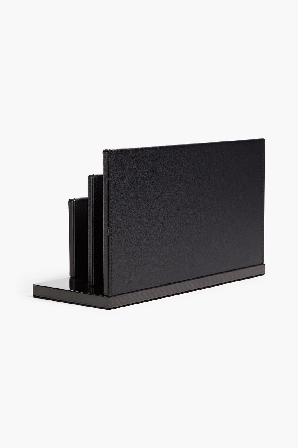 MONTBLANC Appliquéd leather and wood letter rack