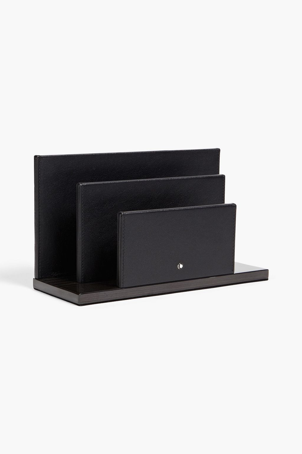 MONTBLANC Appliquéd leather and wood letter rack