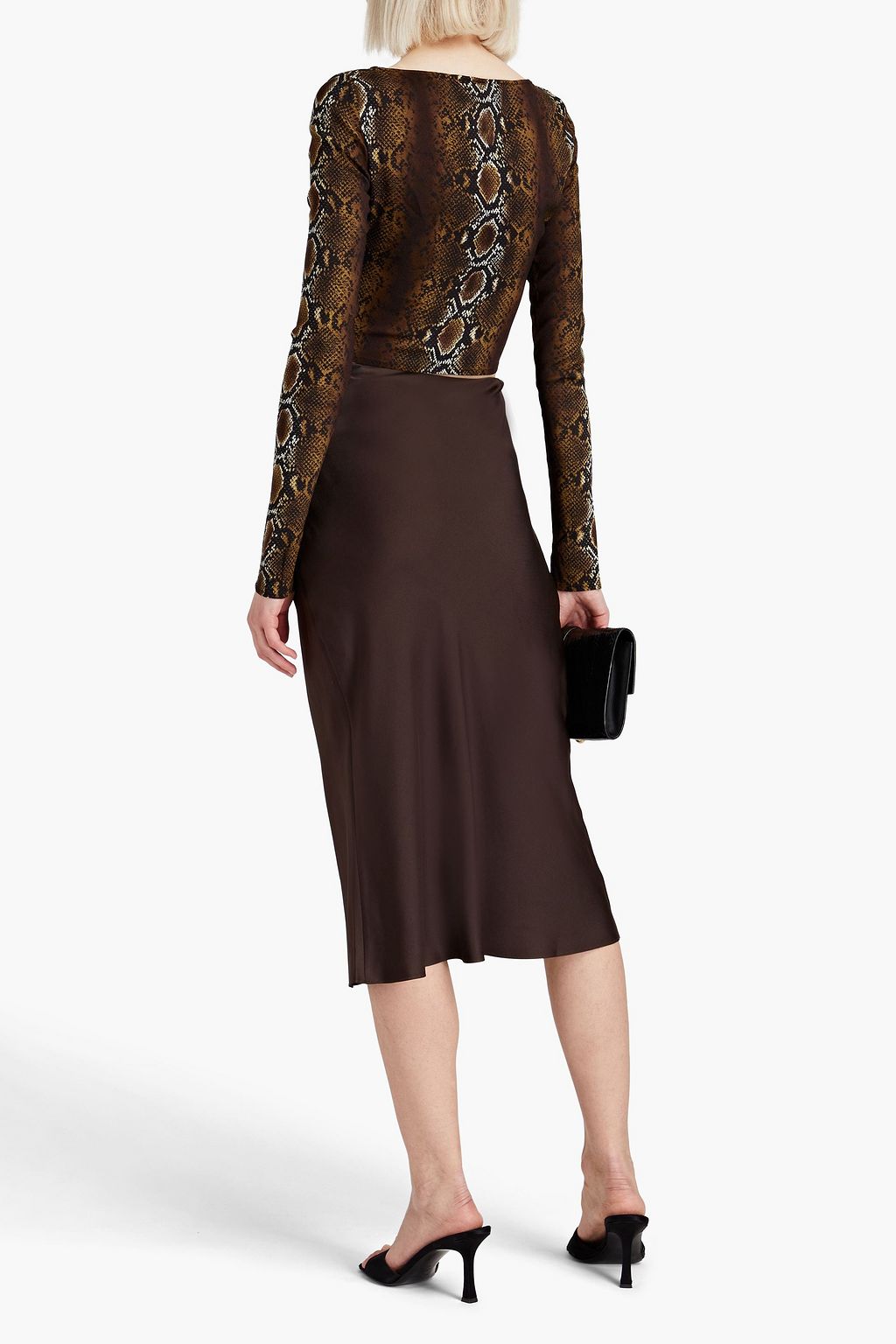 VERSACE ストレッチクレープ クロップドトップス スネークプリント