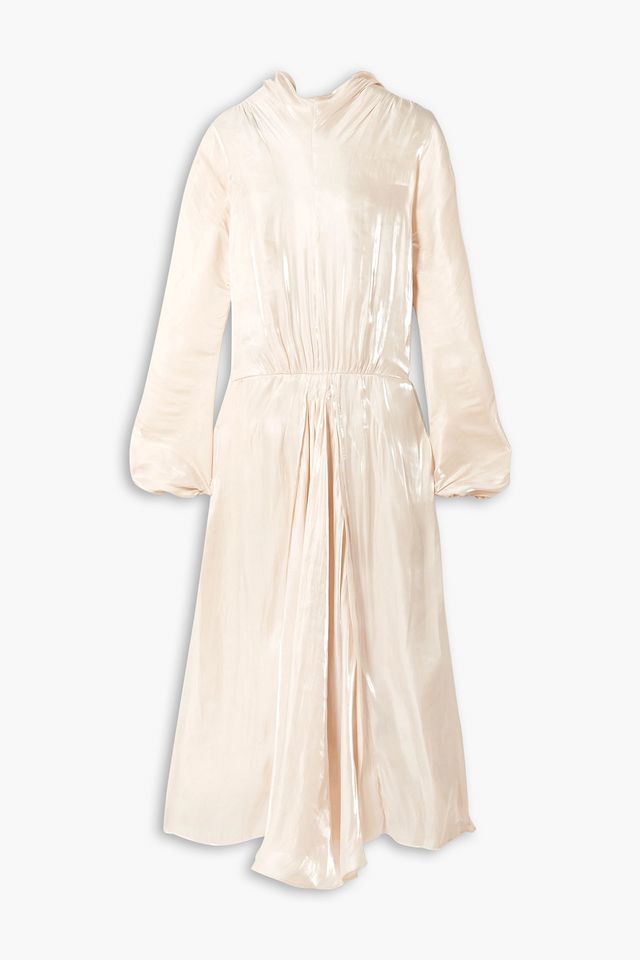 Silk-charmeuse midi dress