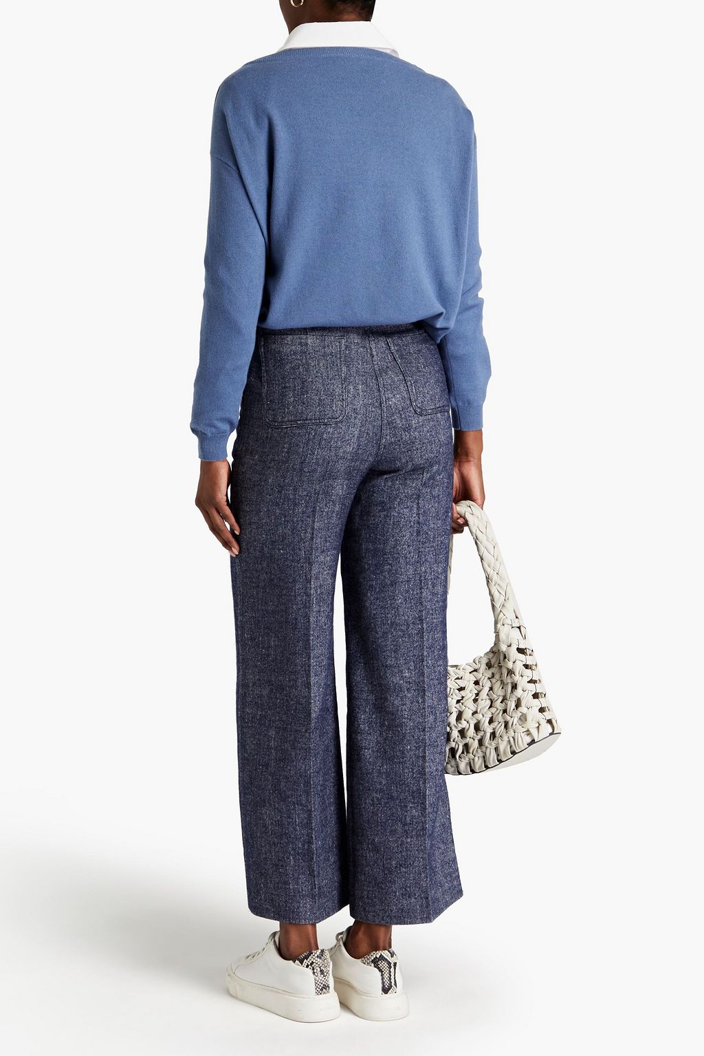 BRUNELLO CUCINELLI 비즈 장식 멜란지 캐시미어 스웨터