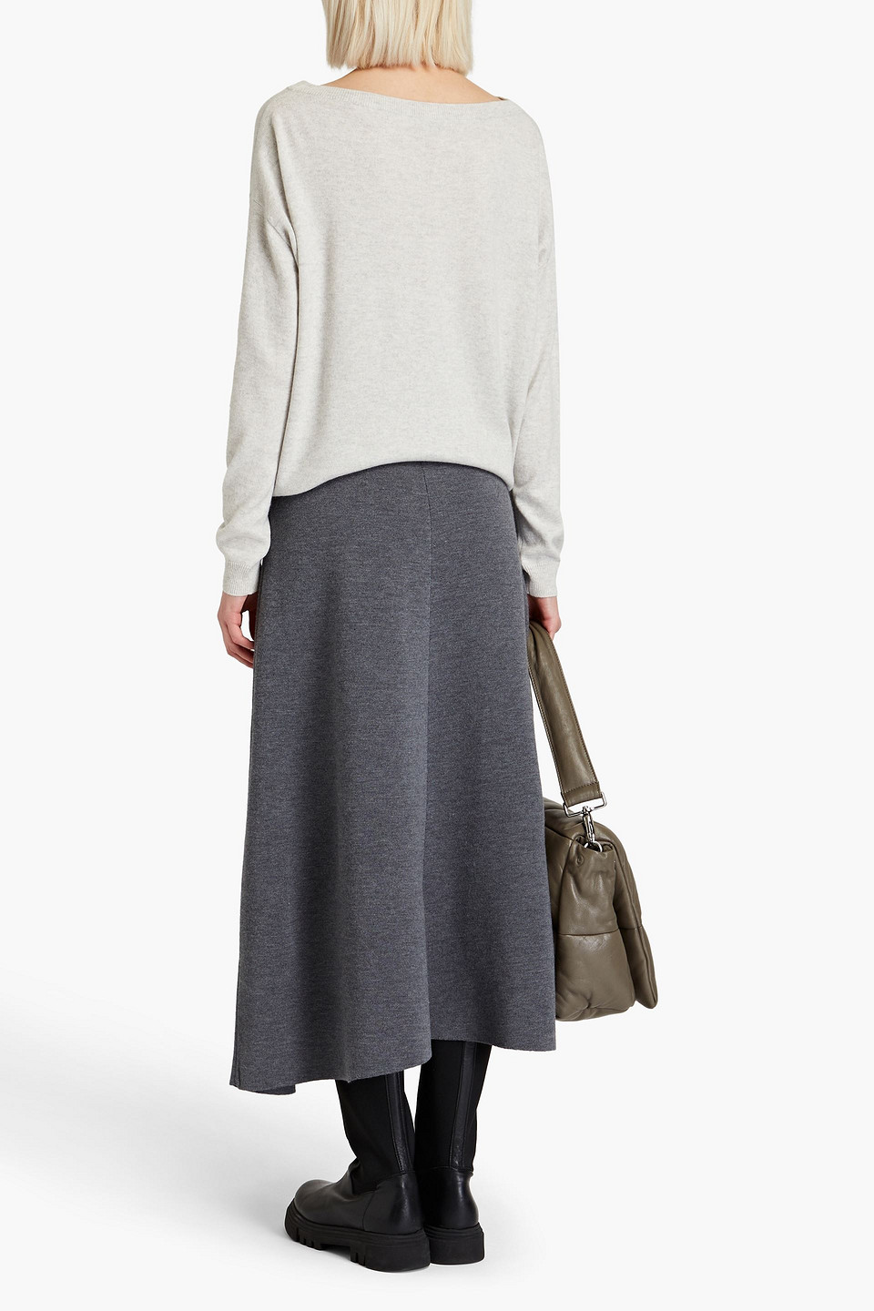 BRUNELLO CUCINELLI BEAD-EMBELLISHED MÉLANGE CASHMERE SWEATER 3074457345634662687