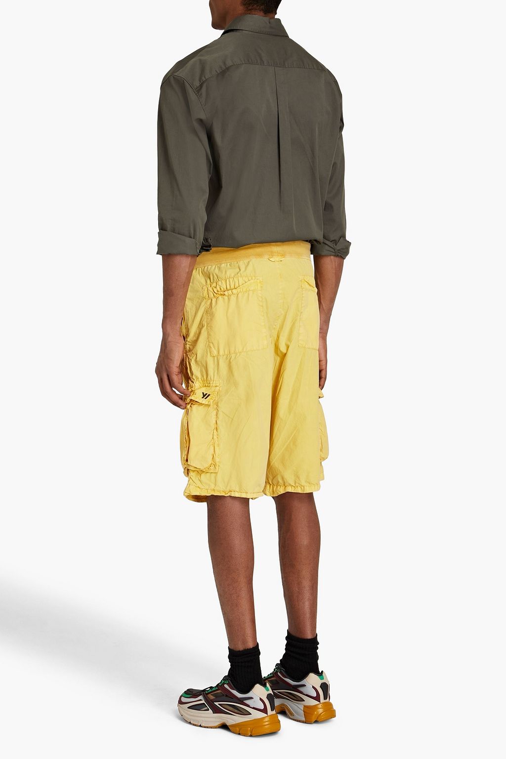 Y/OSEMITE Crinkled cotton-poplin cargo shorts