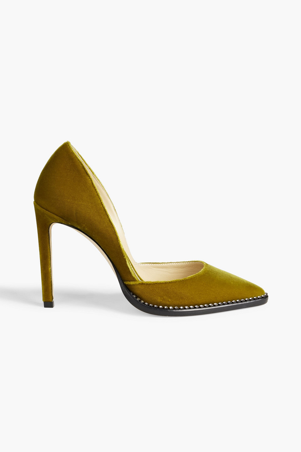 JIMMY CHOO BABETTE 100 CRYSTAL-EMBELLISHED VELVET PUMPS 3074457345634663147