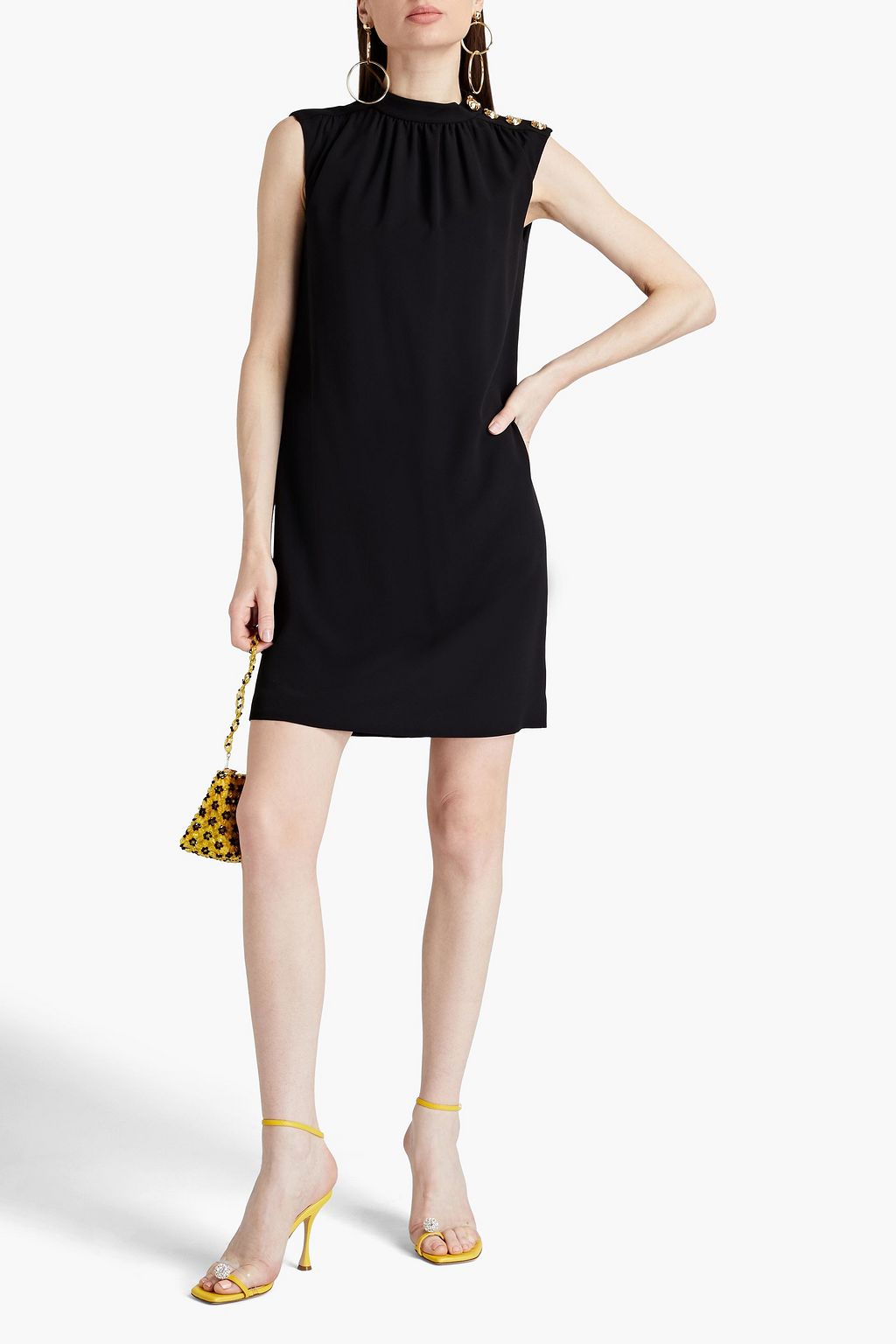 MOSCHINO Minikleid aus Crêpe aus einer Seidenmischung mit Raffung