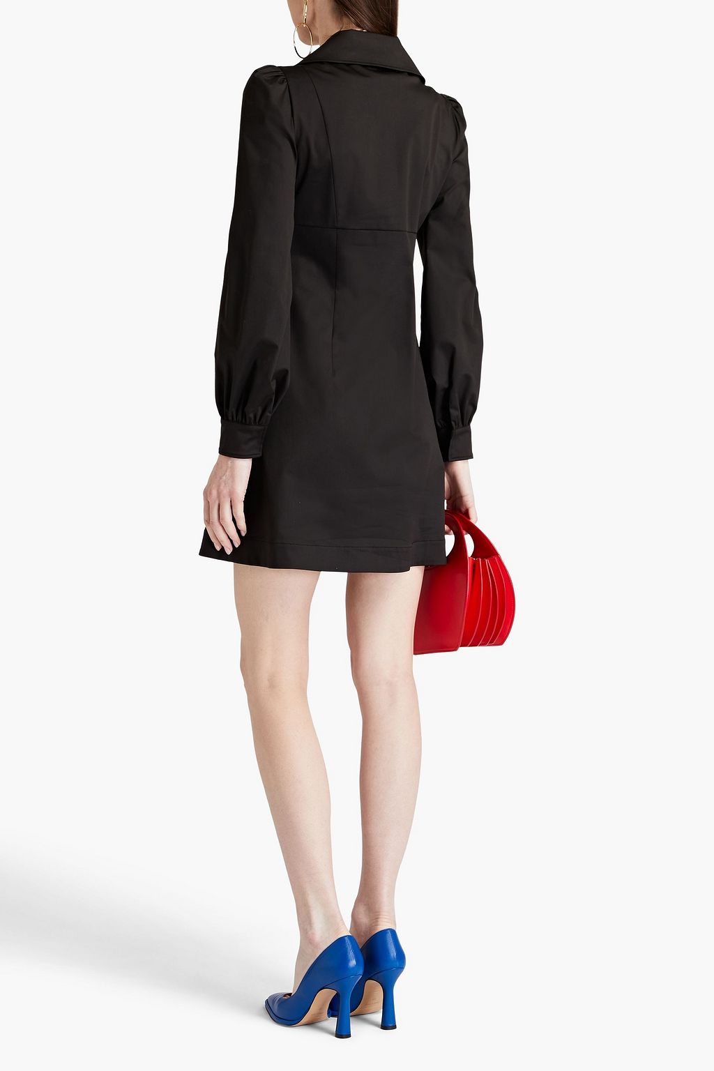 MOSCHINO Gathered poplin mini dress