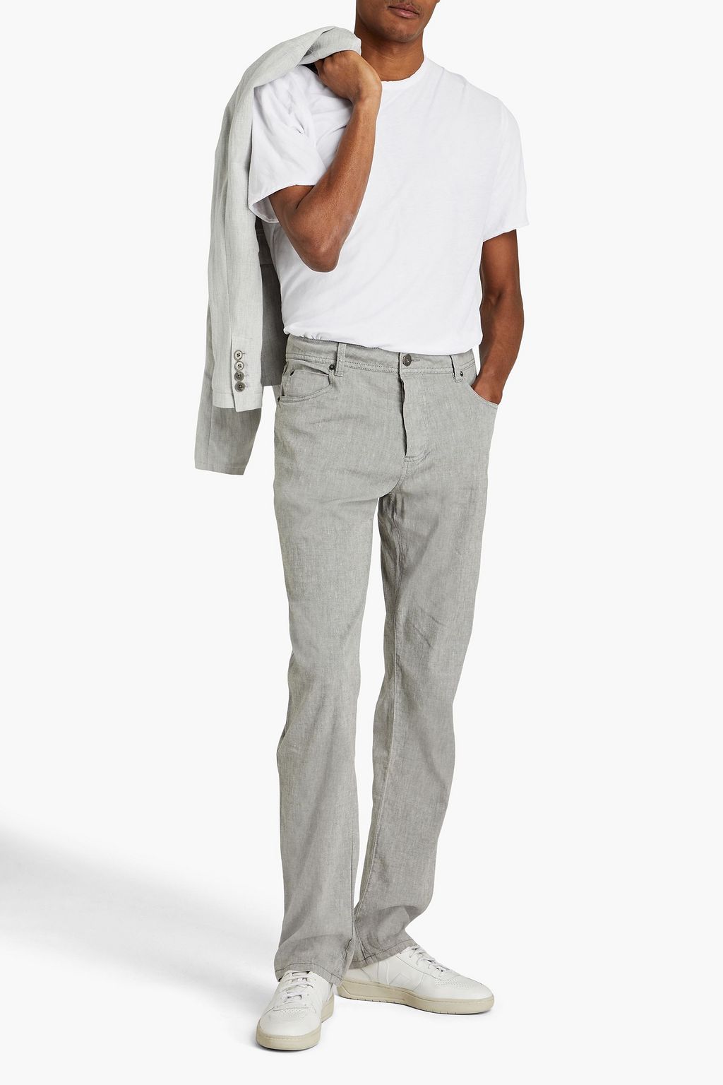 JAMES PERSE Slub cotton-blend chinos