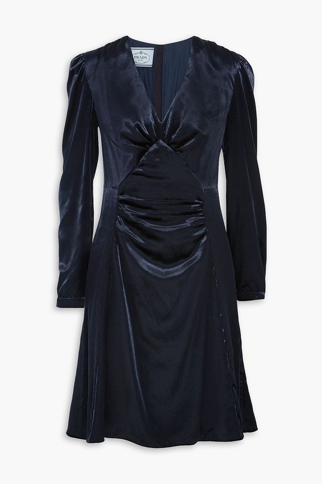 Ruched velvet dress