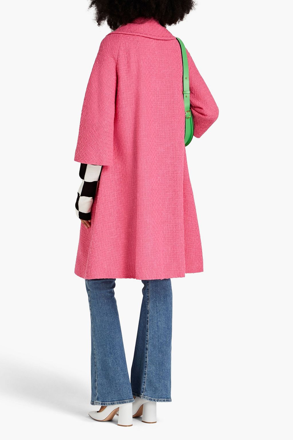 MOSCHINO Button-embellished cotton-tweed coat