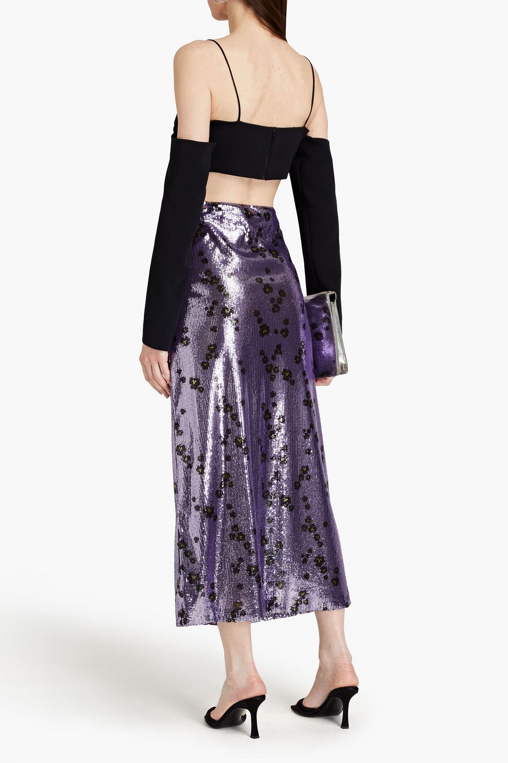 PHILOSOPHY DI LORENZO SERAFINI Leopard-print sequined tulle midi skirt
