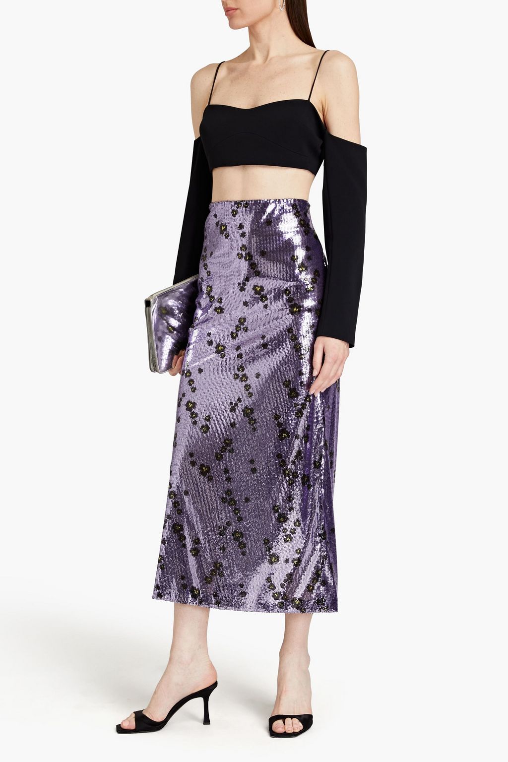 PHILOSOPHY DI LORENZO SERAFINI Leopard-print sequined tulle midi skirt