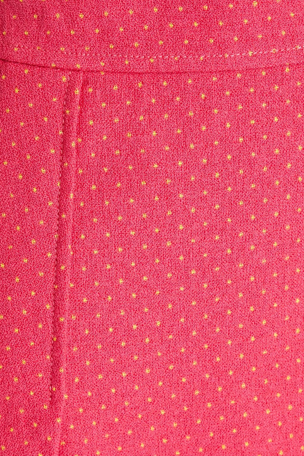 MOSCHINO Pleated polka-dot cotton-blend tweed mini skirt