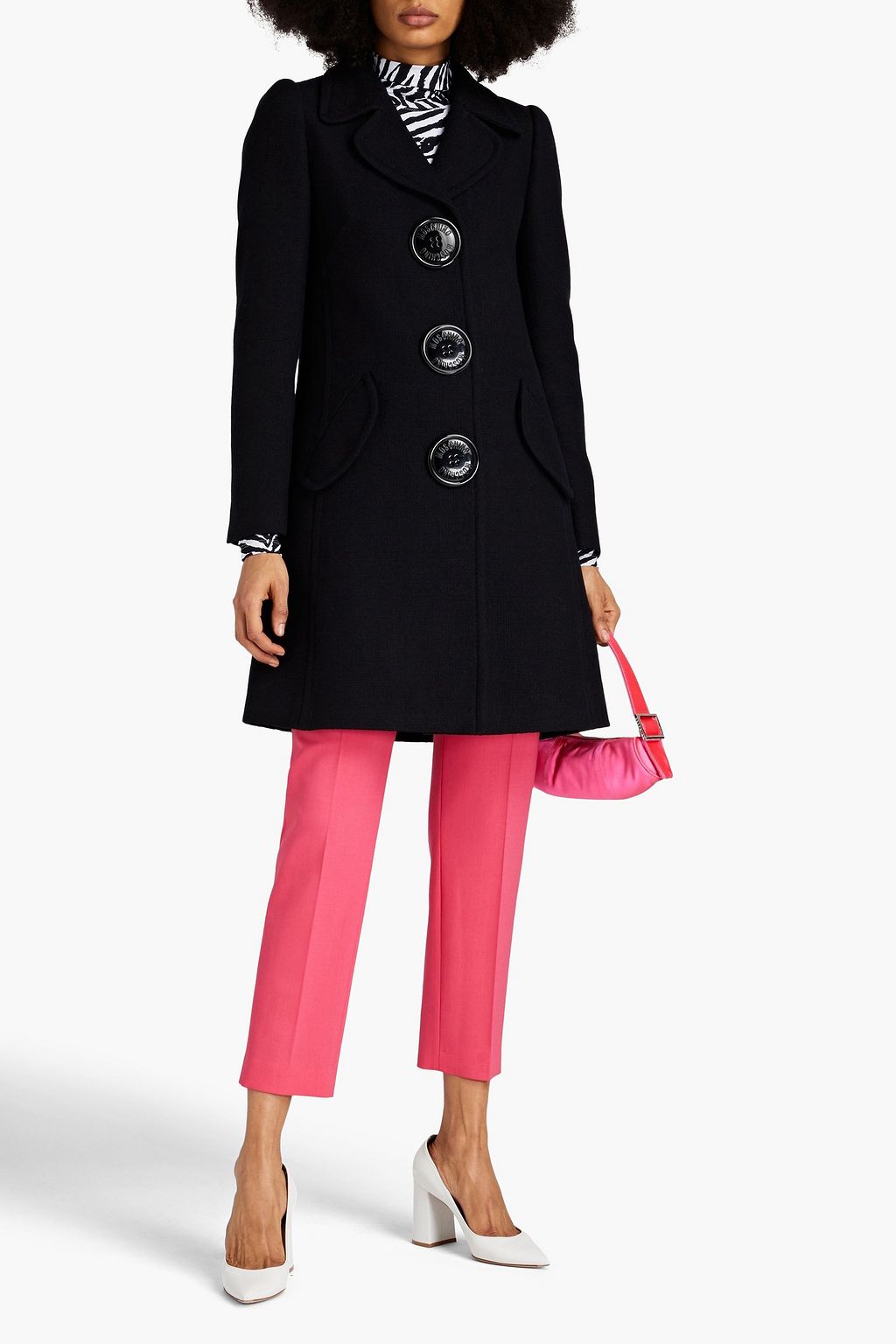 MOSCHINO Mantel aus Tweed aus einer Baumwollmischung mit Verzierung