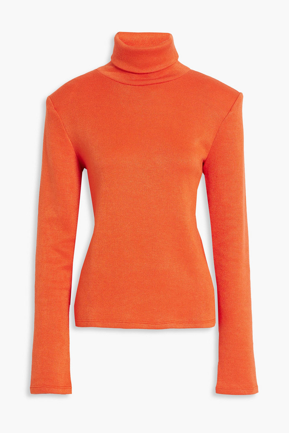 Sara Battaglia Knitted Turtleneck Sweater In Bright Orange