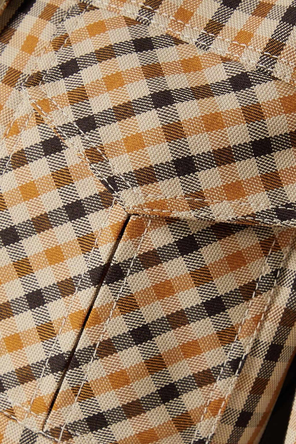WALES BONNER Kalimba cropped checked crochet-trimmed wool-blend jacket
