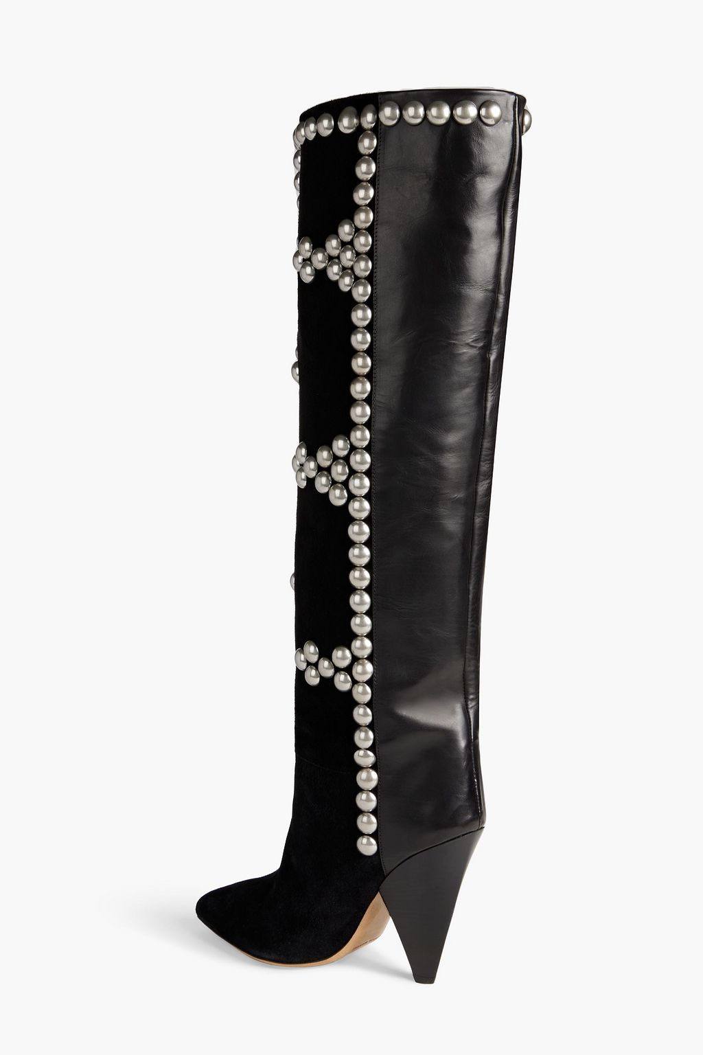 ISABEL MARANT Lyork studded suede and leather knee boots