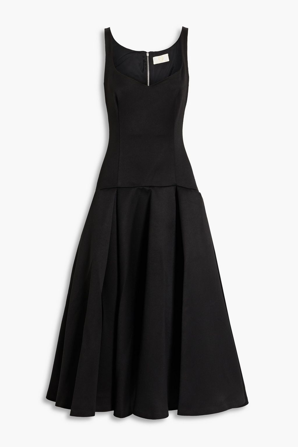 SARA BATTAGLIA Pleated woven midi dress | Sale up to 70% off | THE OUTNET