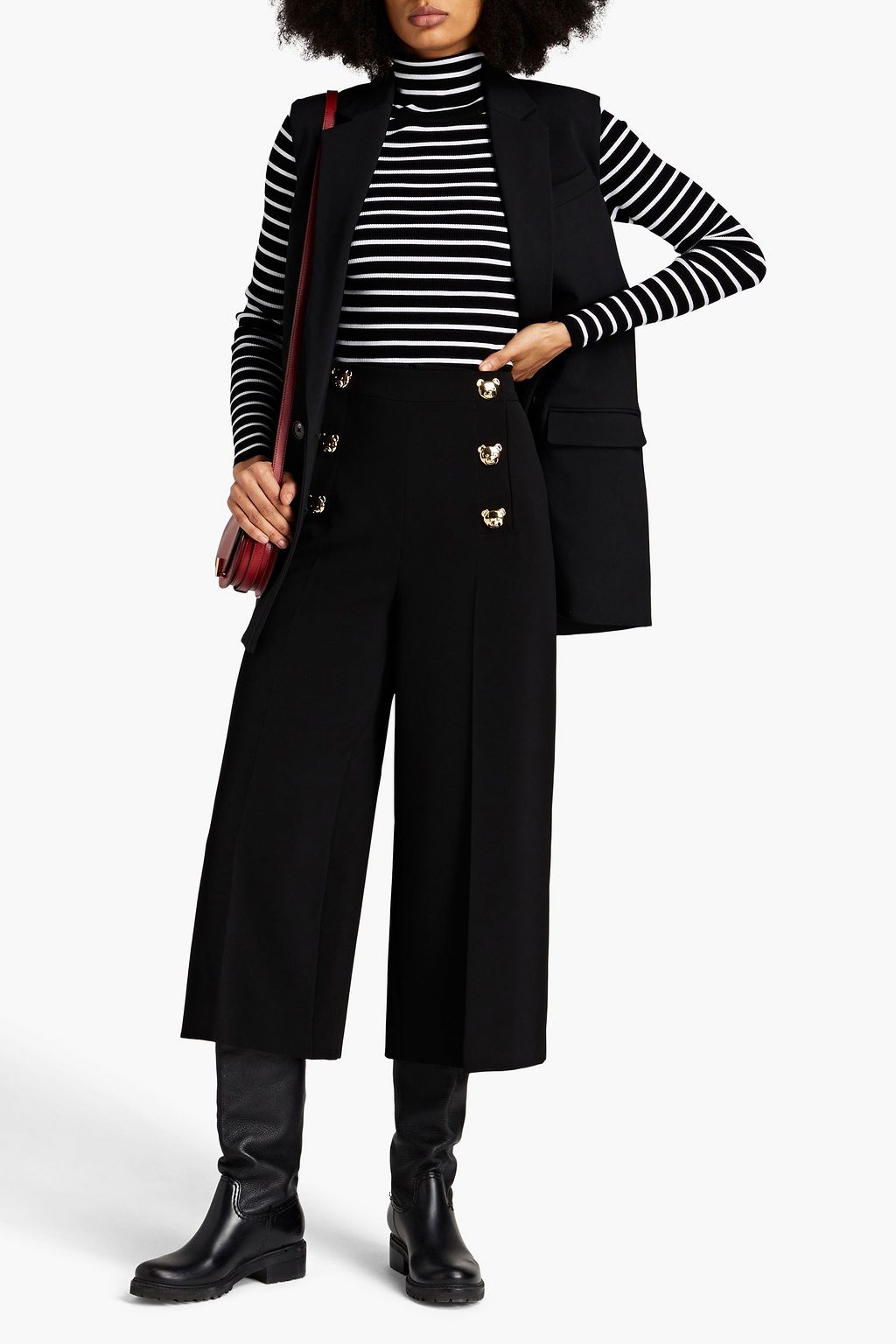 MOSCHINO Culottes aus Crêpe mit Zierknöpfen