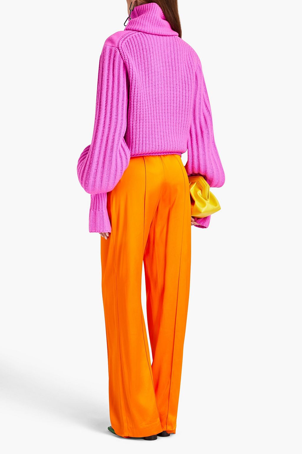 ROKSANDA Camelia ribbed and bouclé-knit merino wool turtleneck sweater